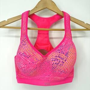VSX Incredible max support sports bra hot pink netted overlay 36D